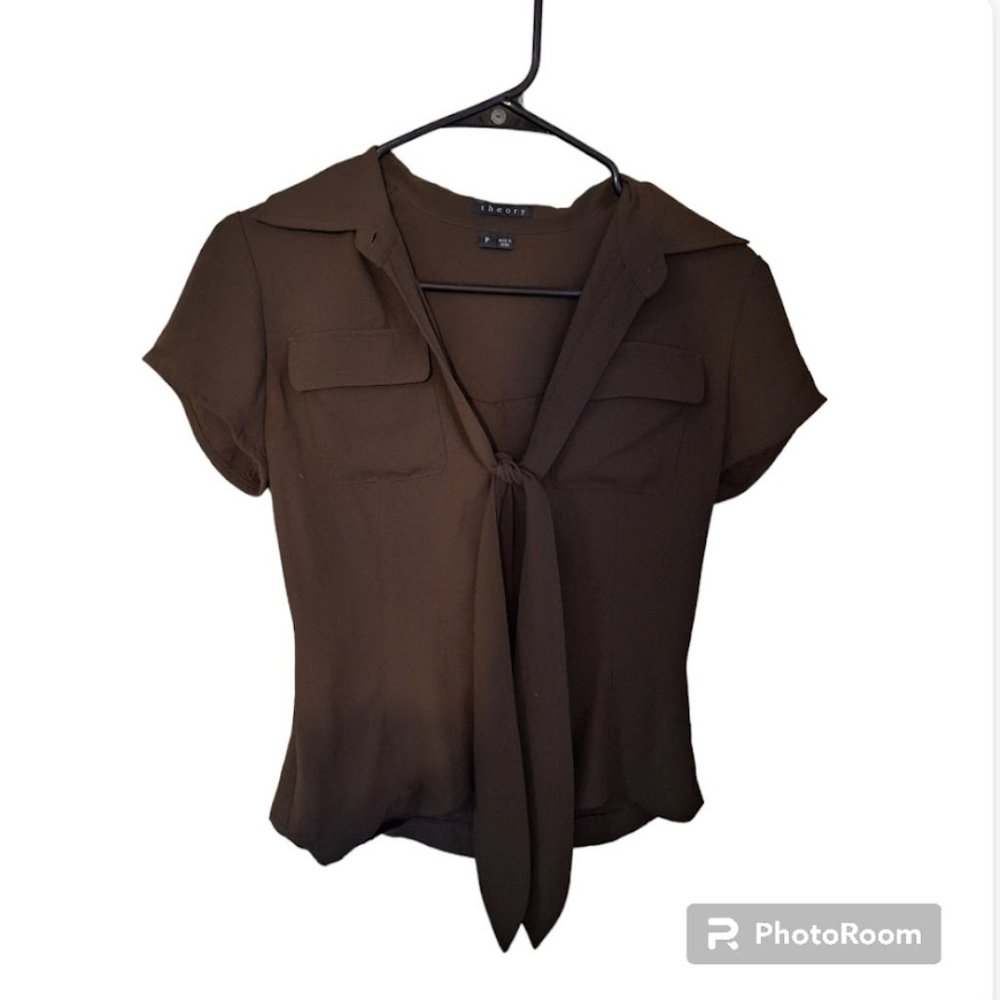 Theory Brown Button Down Shirt